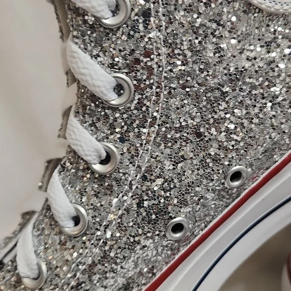 Converse CTAS Lift Platform Glitter Hightop Sneakers (w size 9.5) - Picture 9 of 15